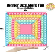 Big Square Pop It Fidget Game with Dice, Push Pop It Chess Board Toy, Jumbo 4 Player Pop Bubble Game Board Sensory Toy, Jumbo Stress Relief Interactive Toys for Game Night (4 Player Square)