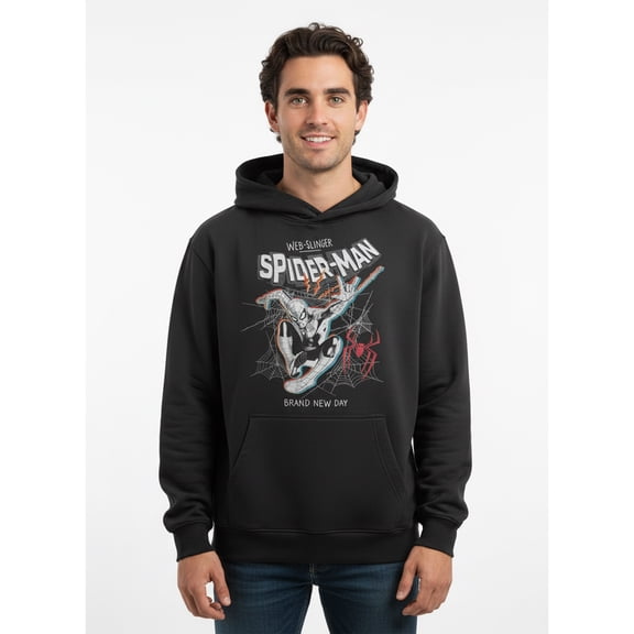 Spider-Man, Men's & Big Men's Graphic Hoodie, Webslinger Pop Webs, Sizes S-3XL
