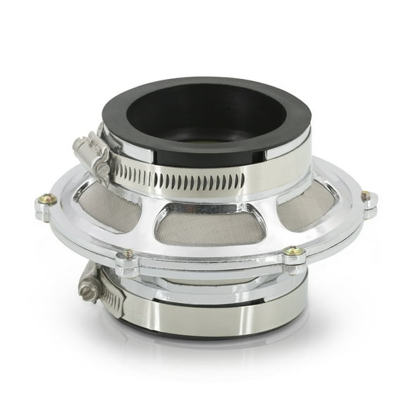 AJP Distributors Upgrade JDM Universal 2.75" High Flow Cold Short Air Intake CAI SRI Forced Induction Turbo Charger Bypass Valve Rubber Filter Hydro Lock Protection Kit Clamp Silver