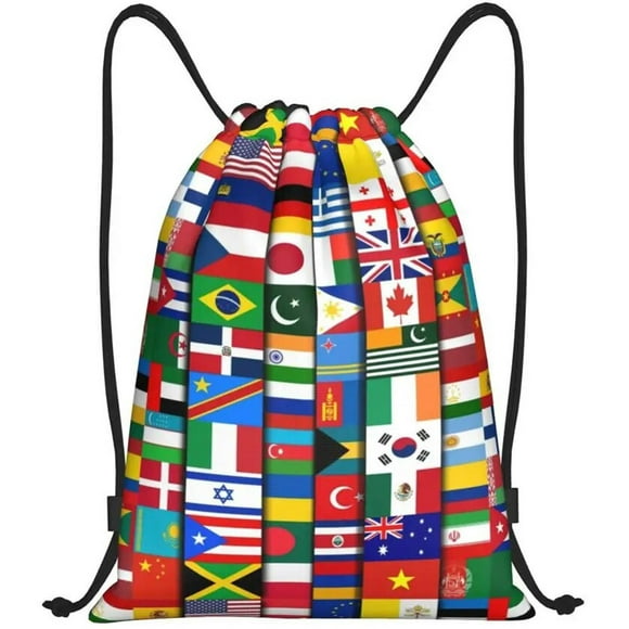 Mochila Deportiva con Cordones VentDepot GloFlagsLace 1 Pieza Capacidad 10 kg Estampado de Banderas