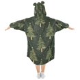 thumbnail image 2 of FORMRS Wearable Blanket Hoodie with Sleeves for Kids Cozy Flannel Sweatshirt, Hand Drawn Christmas Trees, 2 of 7