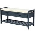 thumbnail image 4 of Shoe Rack with Cushioned Seat and Drawers, Multipurpose Entryway Storage Bench (Antique Navy), 4 of 12