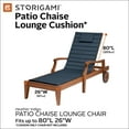 Classic Accessories Storigami WaterResistant Chaise Lounge Cushion, 80