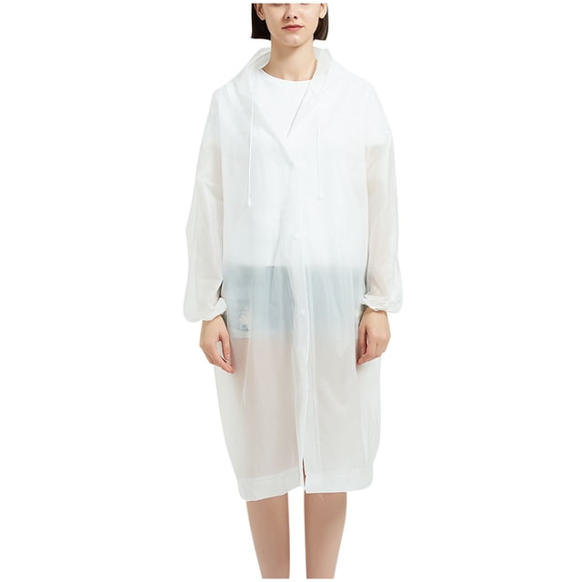 Imperméable pour Femmes, Veste d'Extérieur à Manches Longues avec Capuchon, Imperméable et Protectrice contre le Soleil, avec Fermeture à Boutons et Design Noué à la Main