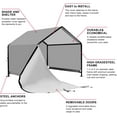thumbnail image 2 of XLarge Outdoor Dog House 4'x4'x3.6' for Large Dogs, Animal Shelter with Upgraded Doors, Outside Sun Rain Canopy Pet House for Dogs, Cats, Small Animals and Livestock, Grey, 2 of 18