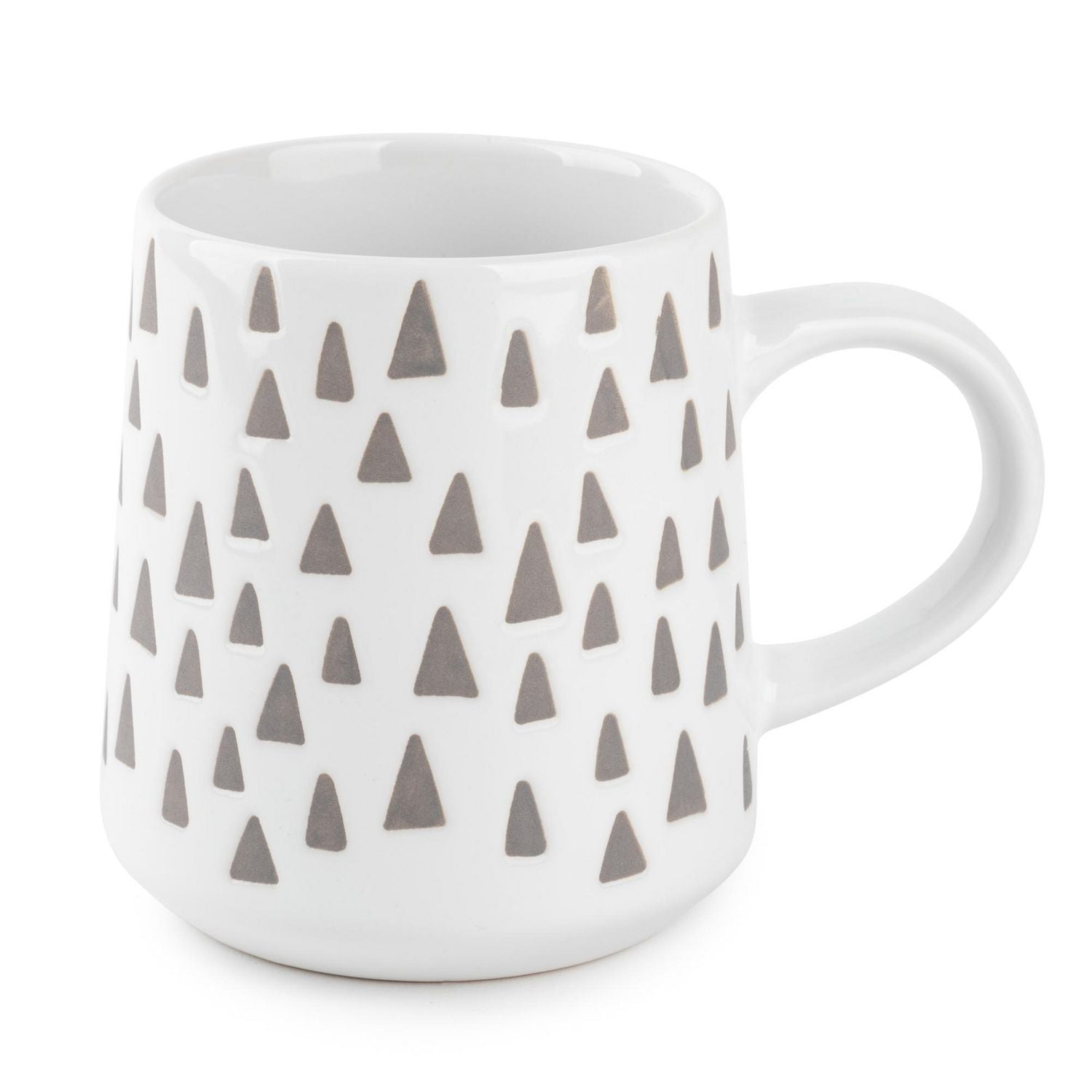 Mug Thym & Table en grès, 16 fl oz, Triangles blancs