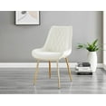 thumbnail image 2 of 2x Pesaro Cream Velvet Gold Leg Luxury Dining Chairs, 2 of 6