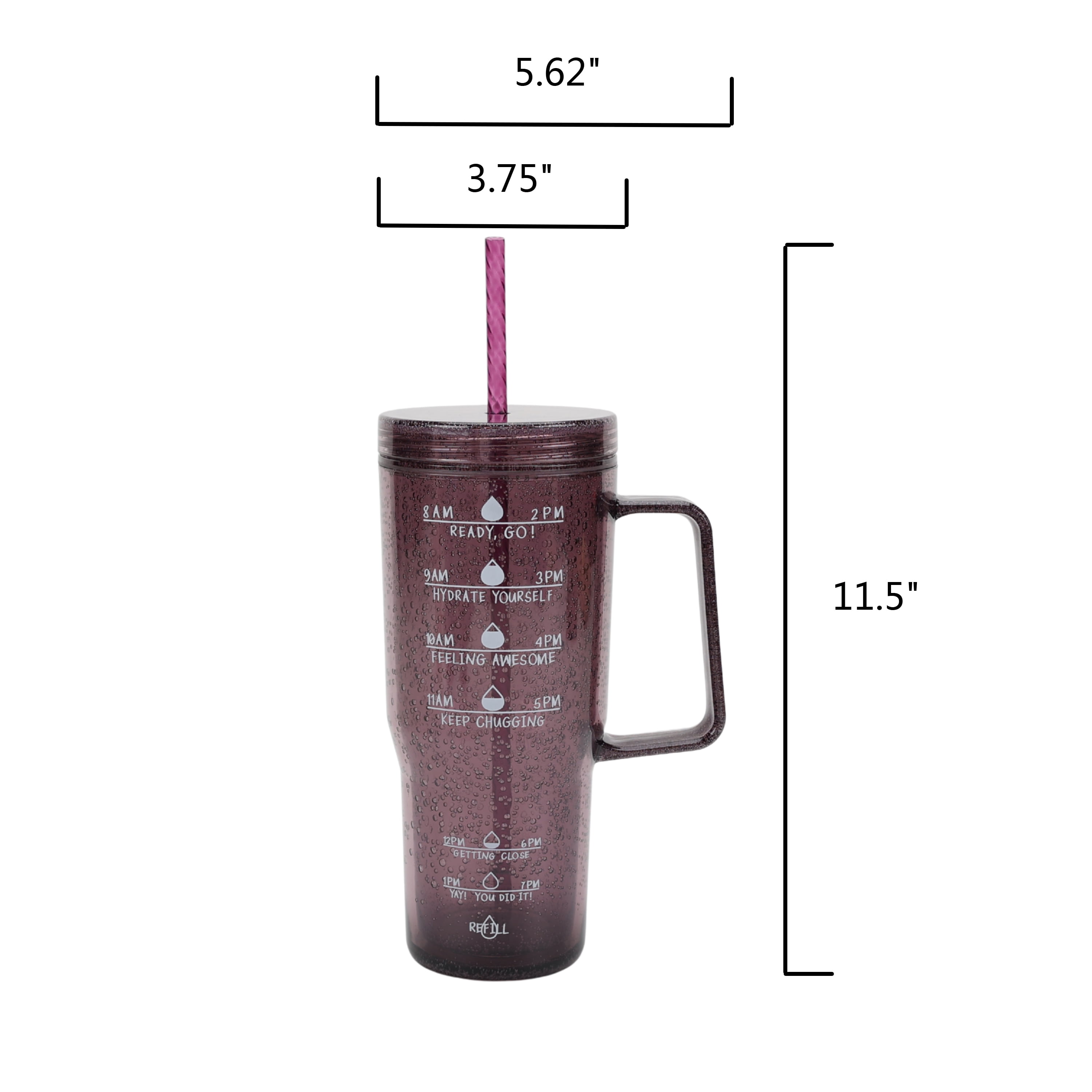 Mainstays 30 oz Purple Bubble Pattern Tumbler with Handle