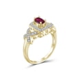 thumbnail image 3 of JewelersClub Ruby Ring Birthstone Jewelry – 0.50 Carat Ruby 14K Gold Plated Silver Ring Jewelry with White Diamond Accent – Gemstone Rings with Hypoallergenic 14K Gold Plated Silver Band, 3 of 4