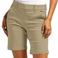 thumbnail image 3 of TQWQT Khaki Shorts for Women Dressy Casual Bermuda Shorts Straight Leg High Waisted Trendy Summer Dress Shorts with Pockets Khaki S, 3 of 6