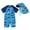 X6Blue, variant on lnmuld Three Piece Long Sleeve UPF 50  Swimwear Set for Toddler and Baby Boys with Cute Cartoon Design Size:2-3 Years