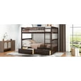 thumbnail image 2 of Newest Full over Full Bunk Bed with Drawers, Convertible to 2 Separate Beds - Solid Pine MDF, Espresso Finish, Fence Guardrails, for Teens Room​, 2 of 9
