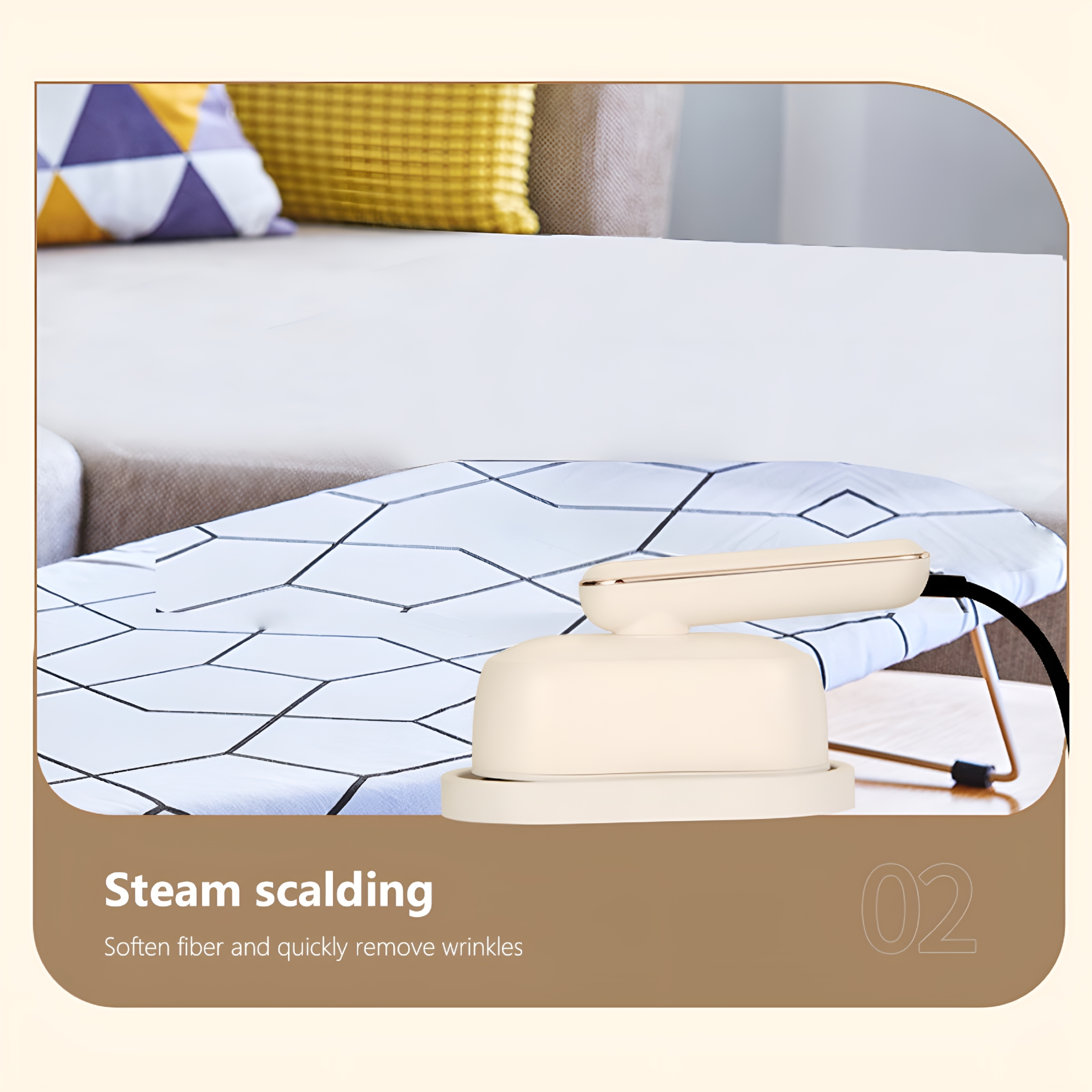 HIBIBUD Steam Iron for Clothes with Non-Stick Soleplate 1000W Clothes Iron with 30 Seconds Warm-Up,Overheat Safe Protection&Two Modes