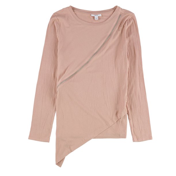 bar III Blusa con detalle de cremallera para mujer, rosa, XX-Small