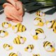 thumbnail image 5 of HADDIY Tiny Craft Bees 50 piezas pequeñas de resina de plástico, decoración de abejorros para adornos y decoración de mesa de fiesta de cumpleaños con temática de abejas, 5 of 5