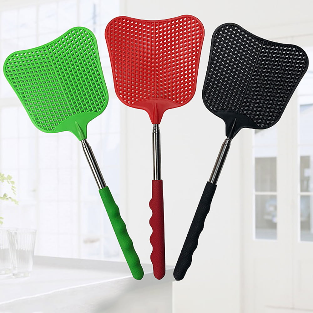 6 EXPANDABLE FLY SWATTER telescoping reach bug zapper insect extermator new 