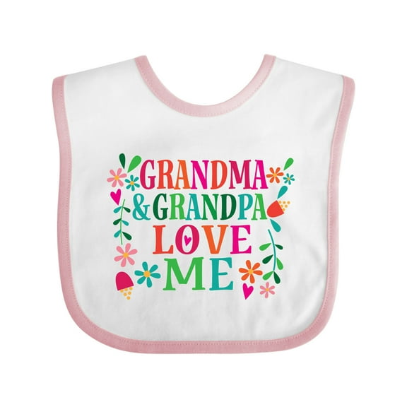 Inktastic Grandma Grandpa Love Me Girls Girls Baby Bib