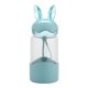 thumbnail image 1 of Botella de agua de vidrio reutilizable y portátil de 340 ml, perfecta para té, bebidas frías o calientes, adorables orejas de conejo verde, 1 of 7