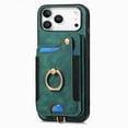 thumbnail image 2 of for iPhone 17 Pro Max Phone Case Wallet with Card Holder,PU Leather Flip Folio Case,RFID Blocking Ring Holder Kickstand Wrist Strap Magnetic Protective Women Men Cover,Green,For iPhone 17 Pro Max, 2 of 11