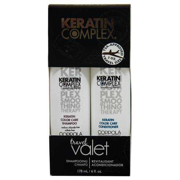 Keratin Complex Voyage Valet Kit de Soin de Couleur par Keratin pour Unisexe - 2 Pc Kit 3oz Keratin Soin de Couleur