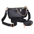 thumbnail image 4 of Bolso de mujer de gran capacidad con cierre de cremallera bolso de PU bolso de hombro para citas trabajo viaje negro tamaño libre, 4 of 8