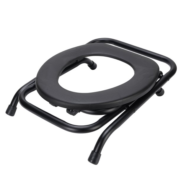 Chaise de Toilette Pliante, Commode de Toilette Portable, Chaise de Commode Pliable pour Camping Randonnée Voyage Voiture Urgence Adultes et Personnes Âgées