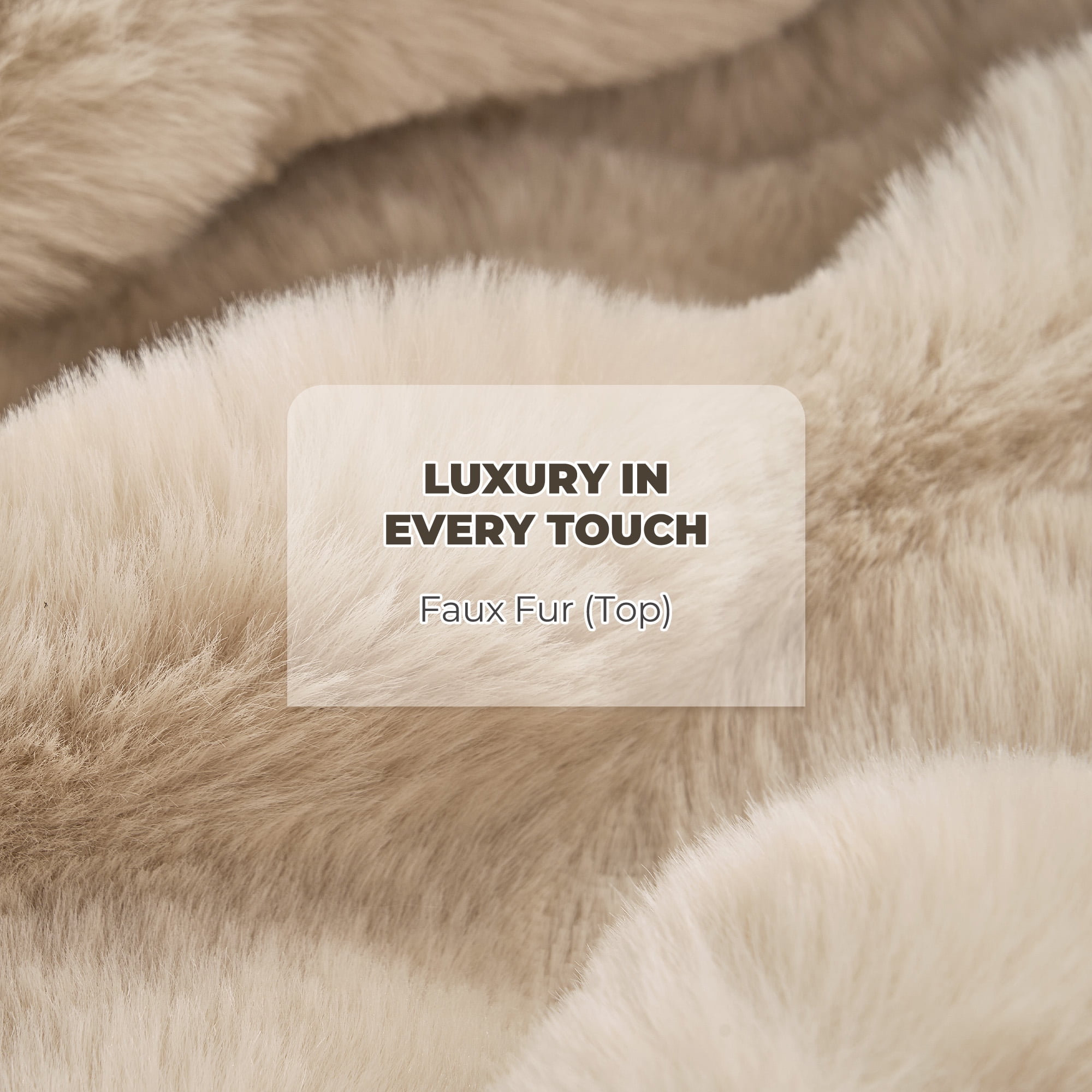 MARNUR Electric Throw Blanket 50"x60", Faux Fur Heated Throw, 6 Heating Levels, 4 Hours Timer, Khaki