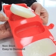 thumbnail image 2 of Popsicle Molds Silicone Non-Stick Ice Pop Molds Silicone Cakesicle Molds with 100 Wooden Sticks for DIY Ice Cream Cake Pops Cakesicle Set of Two (Small, Red), 2 of 7