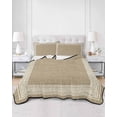 thumbnail image 3 of Quilts Queen Size, Brown Geometric Soft Comforter Bedding Set for Bed, White Greek Key Design Burlap Modern Art Lightweight Quilted Bedspread with Pillow Cover(2 Pieces) for All Season, 90x96 Inch, 3 of 6