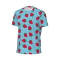 thumbnail image 6 of Wukai Strawberries Print Men's Short-Sleeved Mesh T-Shirt,Quick-Dry Short Sleeve Workout T-Shirt-X-Large, 6 of 8