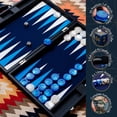 thumbnail image 4 of Set de backgammon Pointworks Premium, piel de 19 pulgadas, color negro y azul, 4 of 9