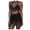 Black, variant on Black Skirt Women Sequin Belly Costume Tassel Wrap Mini Club +vest Set
