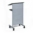 thumbnail image 6 of Audio-Visual Direct Lectern (45" H x 17" D x 23" L) Metal & Wood Podium Storage - Silver/Black -, 6 of 7