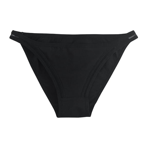 RANJIE Lingerie for Women Breathable Cotton Wrap Hip Comfortable Girly Bikini Thin Belt Triangle Briefs Underwear Soft Women's Panties,Black