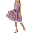 thumbnail image 4 of HAOTAGS Girls Tank Dresses,Mid-Length Park Play Shift Skater Summer Sleeveless Dress Purple 2-3, 4 of 9