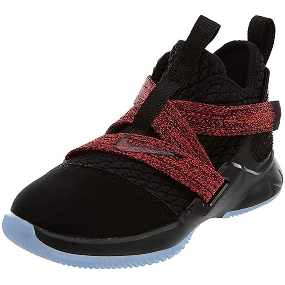 Nike Boys' Lebron Soldier XII Basketball Shoe, Black/Red, 11 M US Little Kid