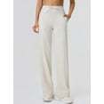 thumbnail image 6 of Women'S Comfortable Wide Leg Pants Big Pocket Fitness Yoga Pants Sports Casual Pants Extended White L, 6 of 8