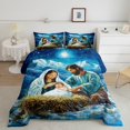 thumbnail image 2 of jejeloiu Oil Painting Full Size Comforter Sets,Christmas Theme Bedding Comforter Set,Happy New Year Bedding Sets For Men Women,Lightweight Room Decor Reversible,3-Piece, 2 of 8