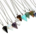 thumbnail image 4 of letairis Stone Divination Crystal Pendulum Necklace Unleash Inner Insights Natural Stone Compact And Unique pink, 4 of 6