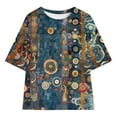 thumbnail image 7 of Girls Spring Shirt Crewneck Tee Shirts Short Sleeve Shirts Boys Size 6 Floral Print Shirt Girls Blouses Size 12-14 Get it Fast, 7 of 7