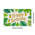 thumbnail image 3 of Tropical Themed Happy Birthday Banner with Pineapples and Green Leaves Background Party Decoration Photography Props Backdrop for Birthday Parties Summer Events and Photo Shoots, 3 of 7