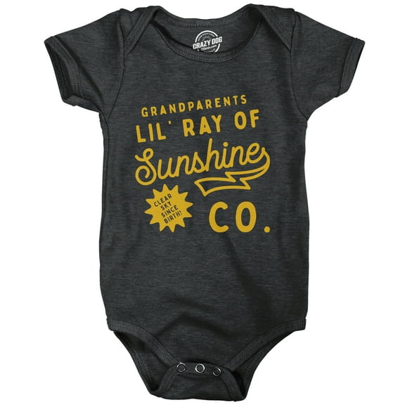 Grandparents Lil Ray Of Sunshine Baby Bodysuit Funny Cute Jumper for Infants