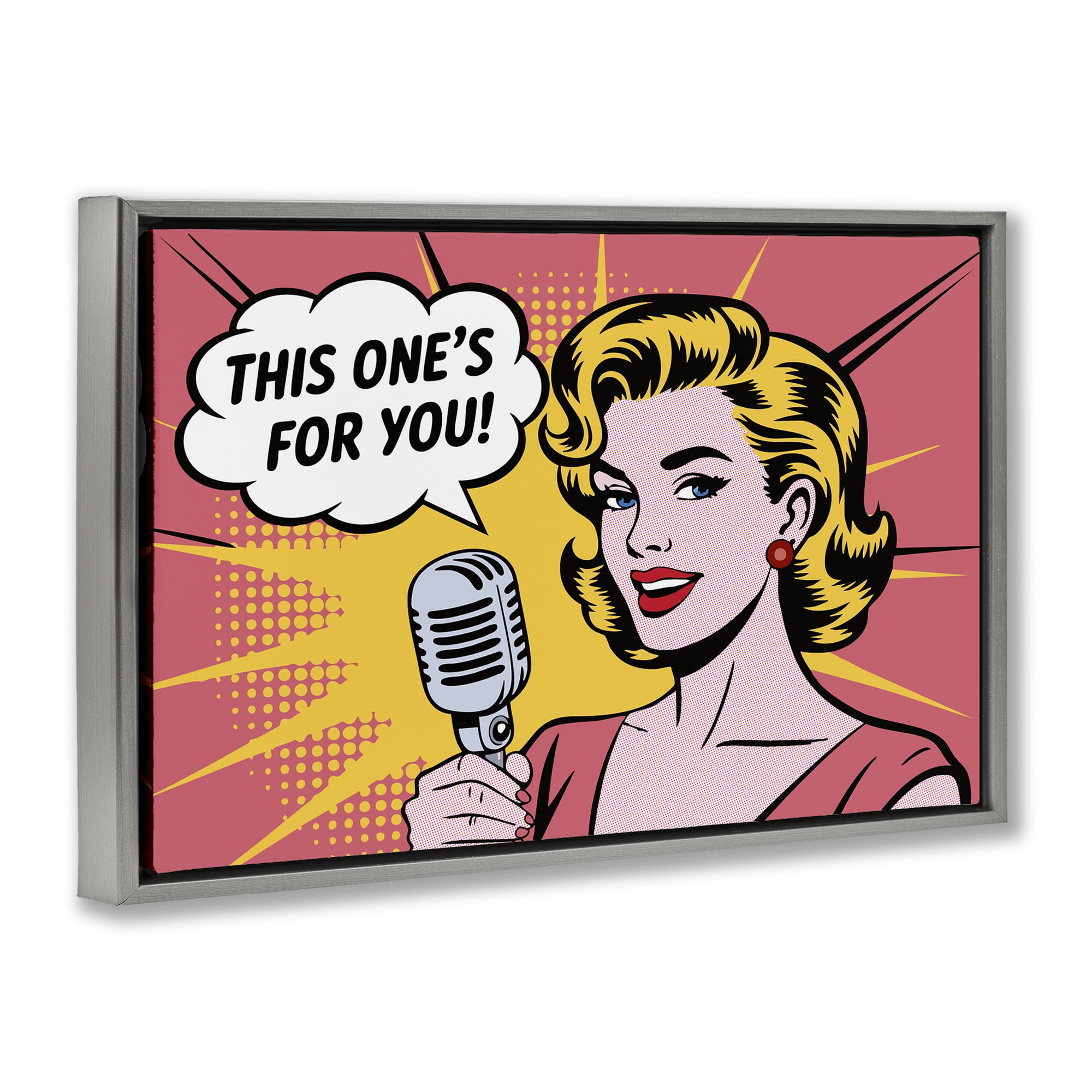 Stupell Industries This One's For You Gray Framed Floater Canvas Wall Art, design by Andreas Magnusson