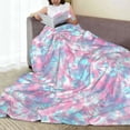 thumbnail image 6 of Honeii Tie Dye Print Fleece Blanket - Throw Blanket for Bed, Sofa, Couch, Camping, and Travel , Microplush Ultra Soft Warm Blanket-60"x50", 6 of 7