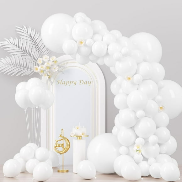 Balloon Voircoloria de látex blanco, 130 unidades, para decoración de fiestas