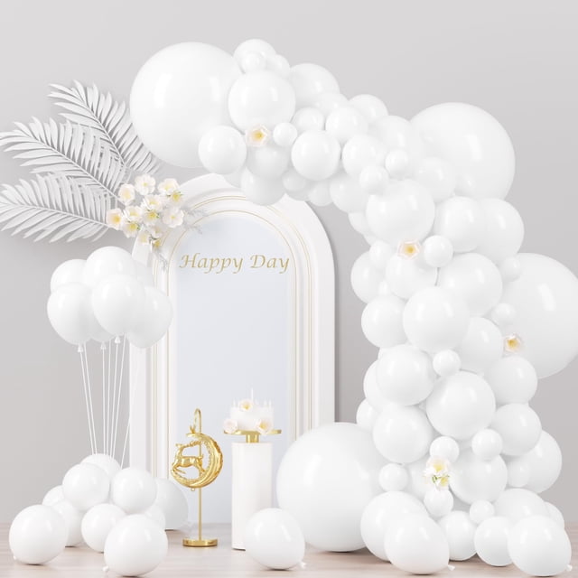 Balloon Voircoloria de látex blanco, 130 unidades, para decoración de fiestas