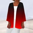 thumbnail image 2 of Htigea Casual Cardigan for Women Loose Lightweight Open Front Cardigans Gradient Color Long Sleeve Tops Red,S, 2 of 5