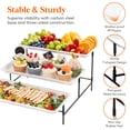 thumbnail image 6 of Lifewit 3 Tiered Plastic Serving Tray for Party Entertaining, 14"×6.5" Serving Food Display Platters, Reusable Trays with Collapsible Stable Metal Stand for Veggie, Fruit, Cookies, Dessert, Black, 6 of 9