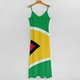 thumbnail image 5 of Guyana Flag Sleeveless Suspender Dress Summer Fashion Casual Long Dress, 5 of 9