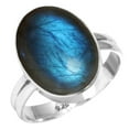 thumbnail image 1 of 925 Sterling Silver Ring For Women - Girls Gray Genuine Labradorite Gemstone Silver Ring Size 7 November Birthstone Silver Ring Size 7 Mothers' Day Gift For Women 925 Silver Gemstone Jewelry, 1 of 6